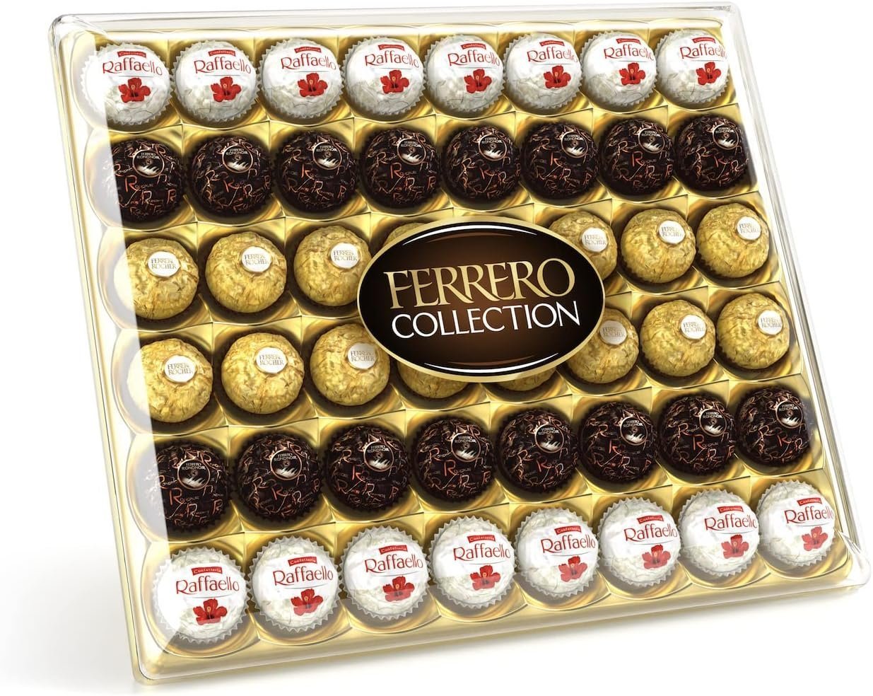 Ferrero Collection Pralines, Chocolate Gift, Chocolate Hamper, Gifts for Christmas, Coconut Raffaello and Dark Chocolate Rondnoir, Box of 48 (518g) - Image 3