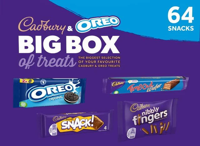 Cadbury & OREO Biscuit Big Box of Treats - Individually Wrapped Biscuit Portion Packs (Box of 64) - Image 3
