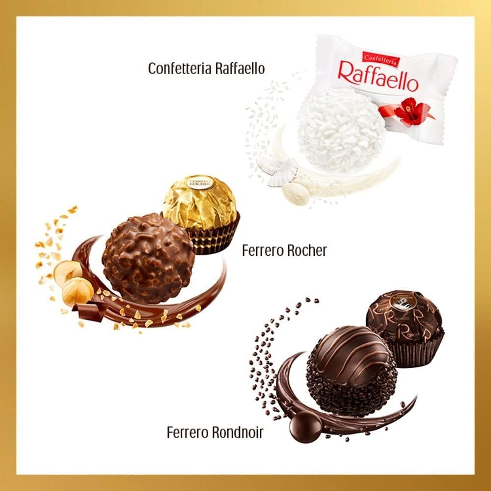 Ferrero Collection Pralines, Chocolate Gift, Chocolate Hamper, Gifts for Christmas, Coconut Raffaello and Dark Chocolate Rondnoir, Box of 48 (518g) - Image 4
