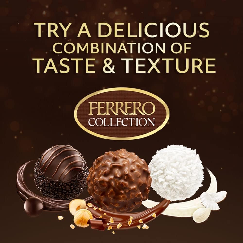 Ferrero Collection Pralines, Chocolate Gift, Chocolate Hamper, Gifts for Christmas, Coconut Raffaello and Dark Chocolate Rondnoir, Box of 48 (518g) - Image 6
